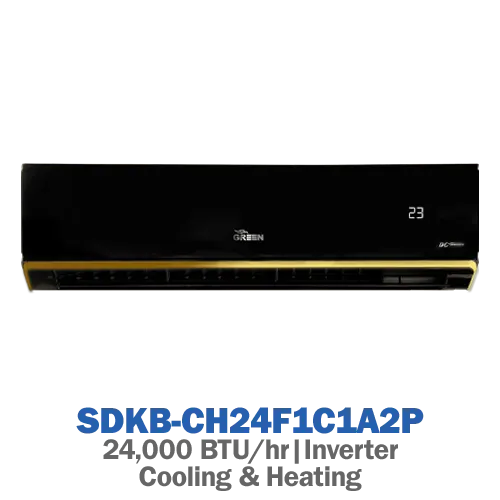 اسپلیت اینورتر پنل مشکی گرین مدل SDKB-CH24F1C1A2P