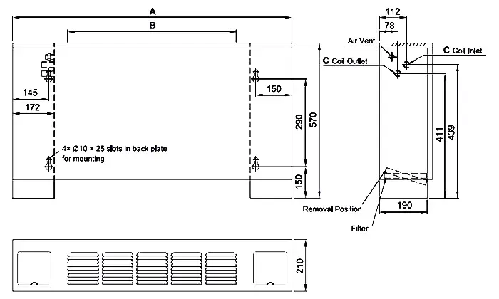فن کویل زمینی بالازن ساران مدل SRFCTE-1000