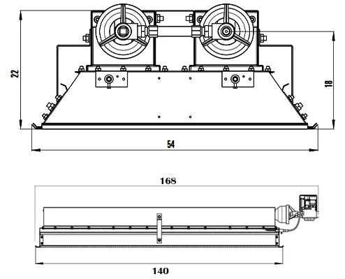 ملاحظات ابعادی هیتر تابشی سرامیکی گازی انرژی مدل GR0200