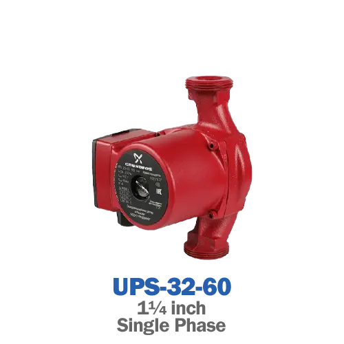 پمپ سیرکولاتور خطی سه سرعته گراندفوس مدل UPS-32-60