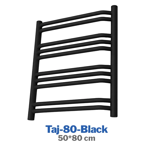 حوله خشک‌ کن آلومینیومی رویال مدل تاج مشکی 80cm